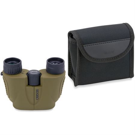 Carson Optics HT822 8x22 Green Hornet Binoculars with Neck Strap and Carry Sase