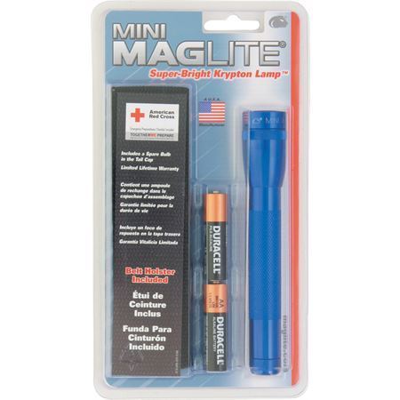 Maglite M2A11H Blue MiniMag 2 Cell AA Flashlight w/Holster