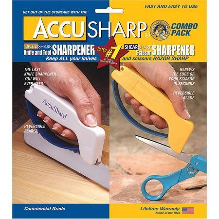 AccuSharp 12 Tungsten Carbide Sharpener Combo Pack with White Handle
