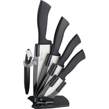 Benchmark 061 Ceramic Kitchen Knife Set with Black Contoured Rubber Handle
