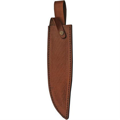 Pakistan 203413 Bowie Satin Fixed Blade Knife Pakkawood Leather Handles
