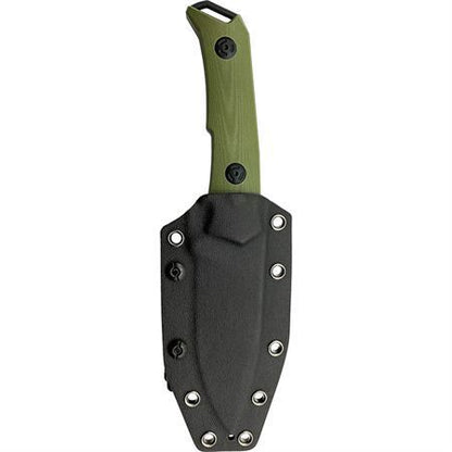 Willumsen Copenhagen 005 Medium Despot OD Stonewash Fixed Blade Knife Black Handles
