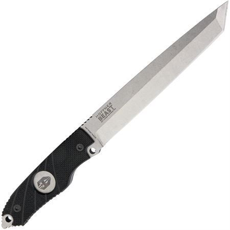 Hoffner 06 Beast Stainless Drop Point Fixed Blade Knife with G-10 Black Ergonomic "Grippy" Handle