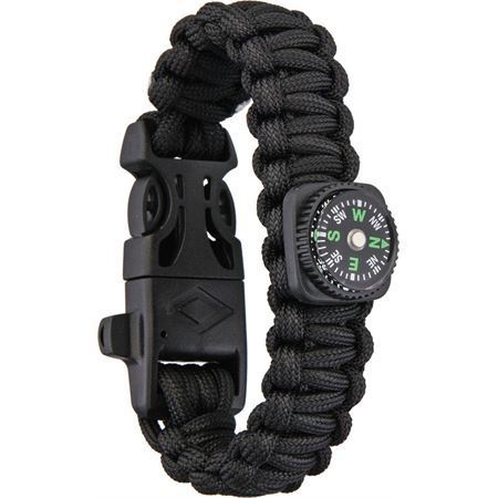 Explorer Compass 61 Paracord Bracelet with Compass Black
