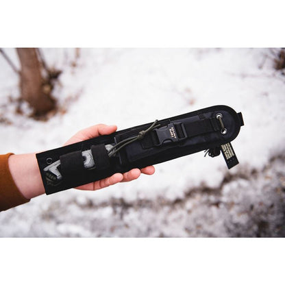 TOPS 906 Alaskan Harpoon Fixed Black Traction Coating Blade Knife with Black Linen Micarta Handles
