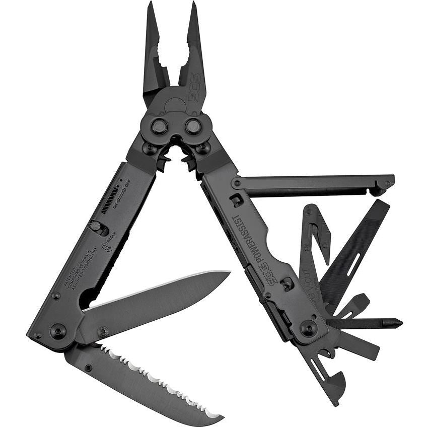 SOG PowerAssist Black B66N-CP Compact Multi-Tool for Everyday Use