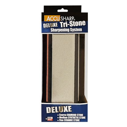 AccuSharp 025C Tri-Stone Sharpening System with Rubber Grip Base
