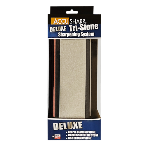AccuSharp 025C Tri-Stone Sharpening System with Rubber Grip Base
