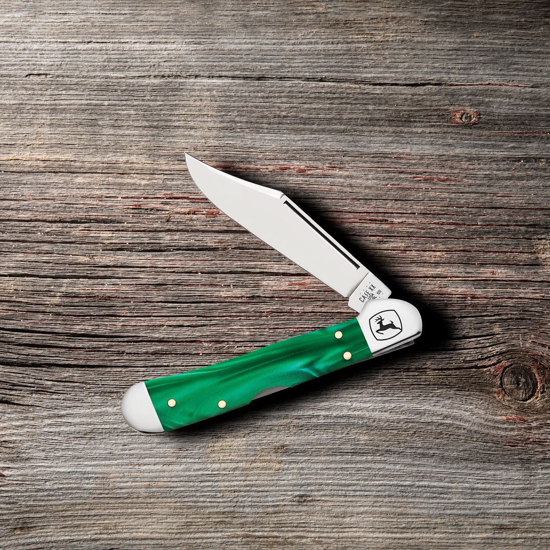 Case Cutlery Mini Copperlock John Deere Pocket Knife 3.6" Smooth Green Kirinite
