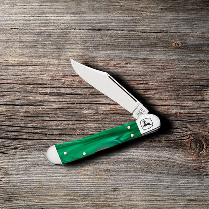 Case Cutlery Mini Copperlock John Deere Pocket Knife 3.6" Smooth Green Kirinite
