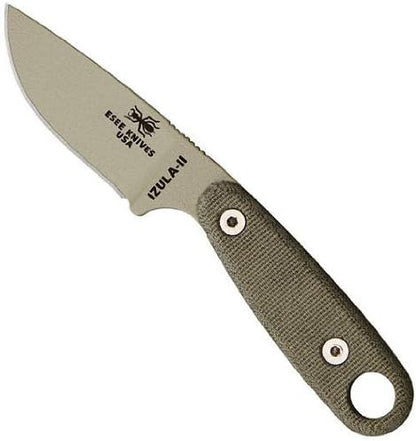 ESEE Knives Izula II Neck Knife WIth Kit Micarta Handle Tan Plain Edge IZULA-II-DT
