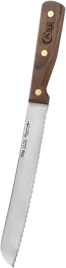 Case 07318 8 Inch Serrated Blade Bread Slicer with Solid Walnut Handle
