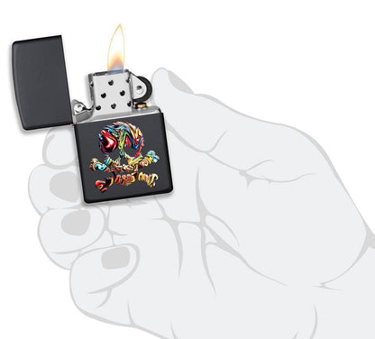 Zippo Texture Skull Design Windproof Lighter