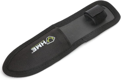 HME 01860 Caping Black Fixed Blade Knife Green Handles
