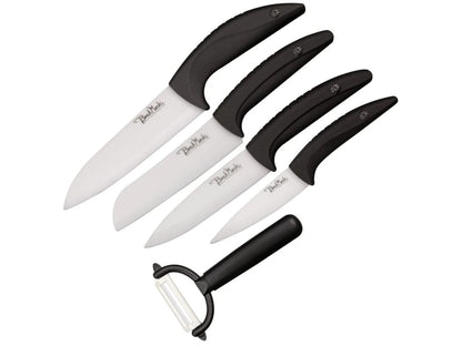 Benchmark K022 Five Piece Ceramic Kitchen Set with Rubber Handle
