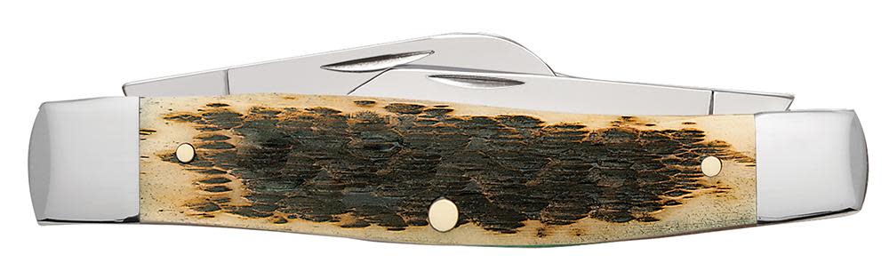 Case 204 Jumbo Stockman Folding Pocket Knife with Amber Bone Handle
