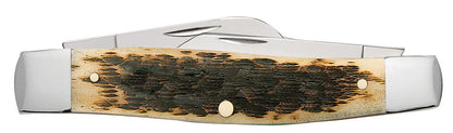 Case 204 Jumbo Stockman Folding Pocket Knife with Amber Bone Handle
