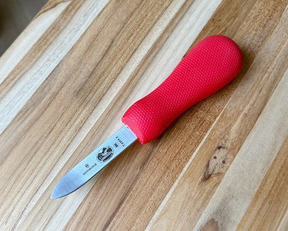 Victorinox 7.6399.3 New Haven Style Oyster Knife w/ 2 3/4" Blade, Red Supergrip Handle

