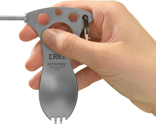 CRKT Eat'N Tool Outdoor Spork Multitool: Durable and Lightweight, for Camping, Hiking, Backpacking and Outdoors Activities, Titanium, Silver 9100TI

