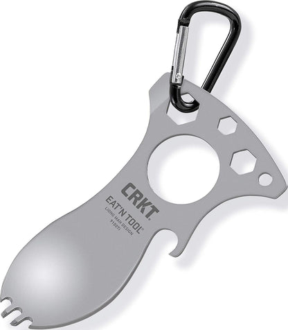 CRKT Eat'N Tool Outdoor Spork Multitool: Durable and Lightweight, for Camping, Hiking, Backpacking and Outdoors Activities, Titanium, Silver 9100TI
