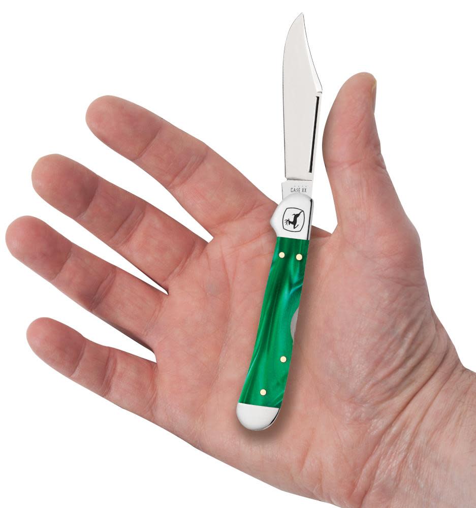 Case Cutlery Mini Copperlock John Deere Pocket Knife 3.6" Smooth Green Kirinite
