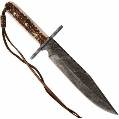 Old Forge 041 Damascus Hunter Fixed Blade Knife
