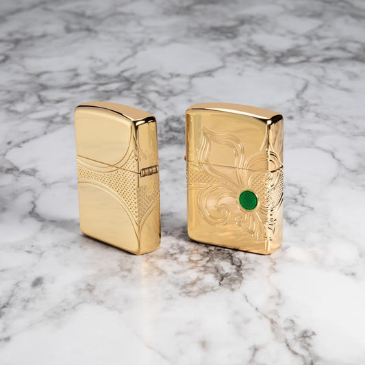 Zippo Armor® Fleur-de-lis Design High Polish Gold Plate