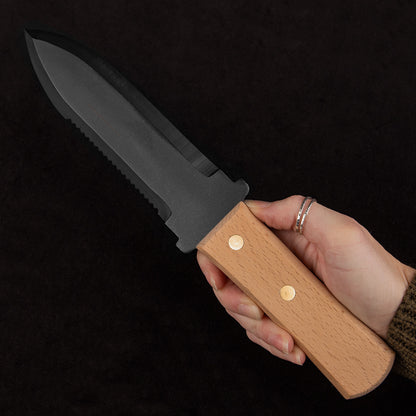 Bonsai Hori Hori Garden Fixed Blade Knife (6.5" Black Serr) BONH30
