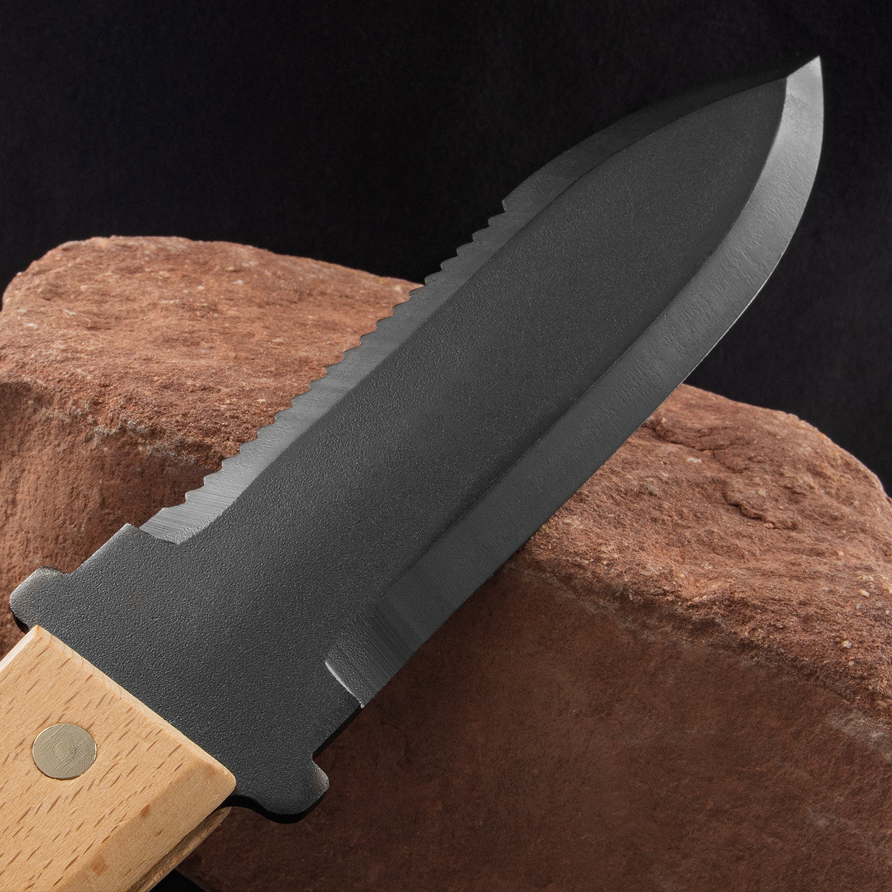 Bonsai Hori Hori Garden Fixed Blade Knife (6.5" Black Serr) BONH30
