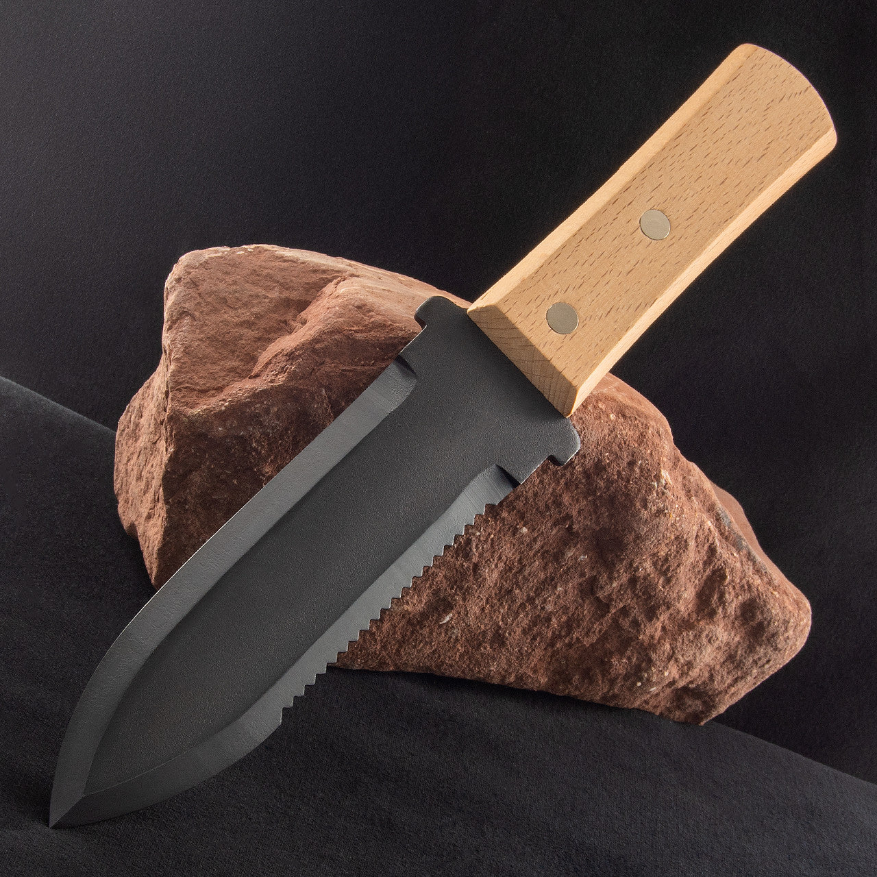 Bonsai Hori Hori Garden Fixed Blade Knife (6.5" Black Serr) BONH30
