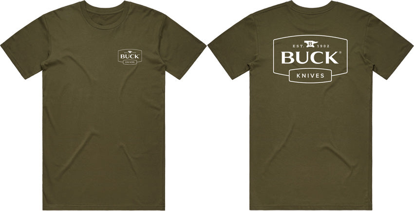 Buck Logo T-Shirt OD Green Lrg 13867 by Buck