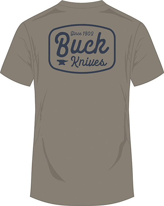 Buck Round Badge T-Shirt Gray XL 14286