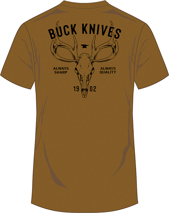 Buck Skull T-Shirt Coyote LG 14299 by Buck