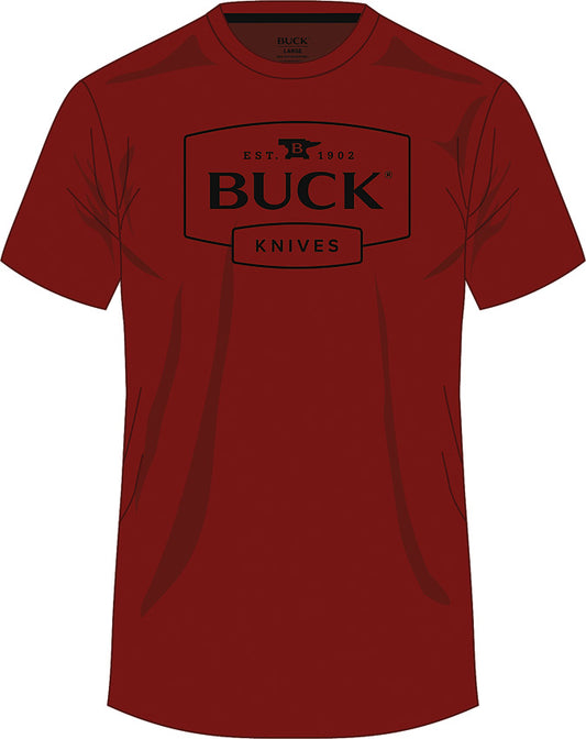 Buck Logo T-Shirt Red LG