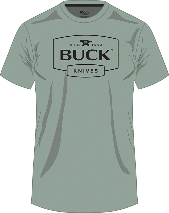 Buck Logo T-Shirt Sage LG 14320 by Buck