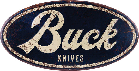 Buck Oval Tin Tacker Sign 14080