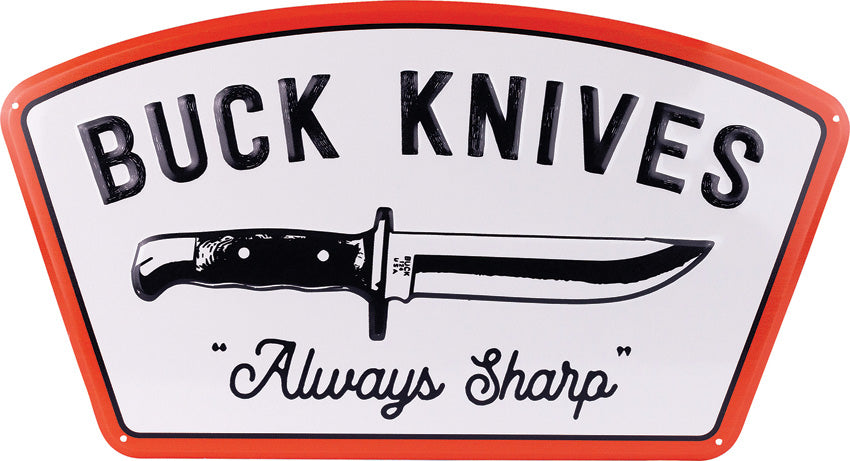 Buck Always Sharp Tin Taker Sign 14081