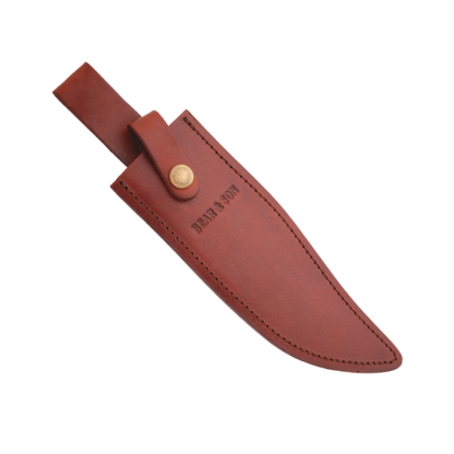 11 3/4" Bowie Damascus Genuine India Stag Bone™ w/Leather Sheath - Bear & Son Cutlery - Jacksonville, AL