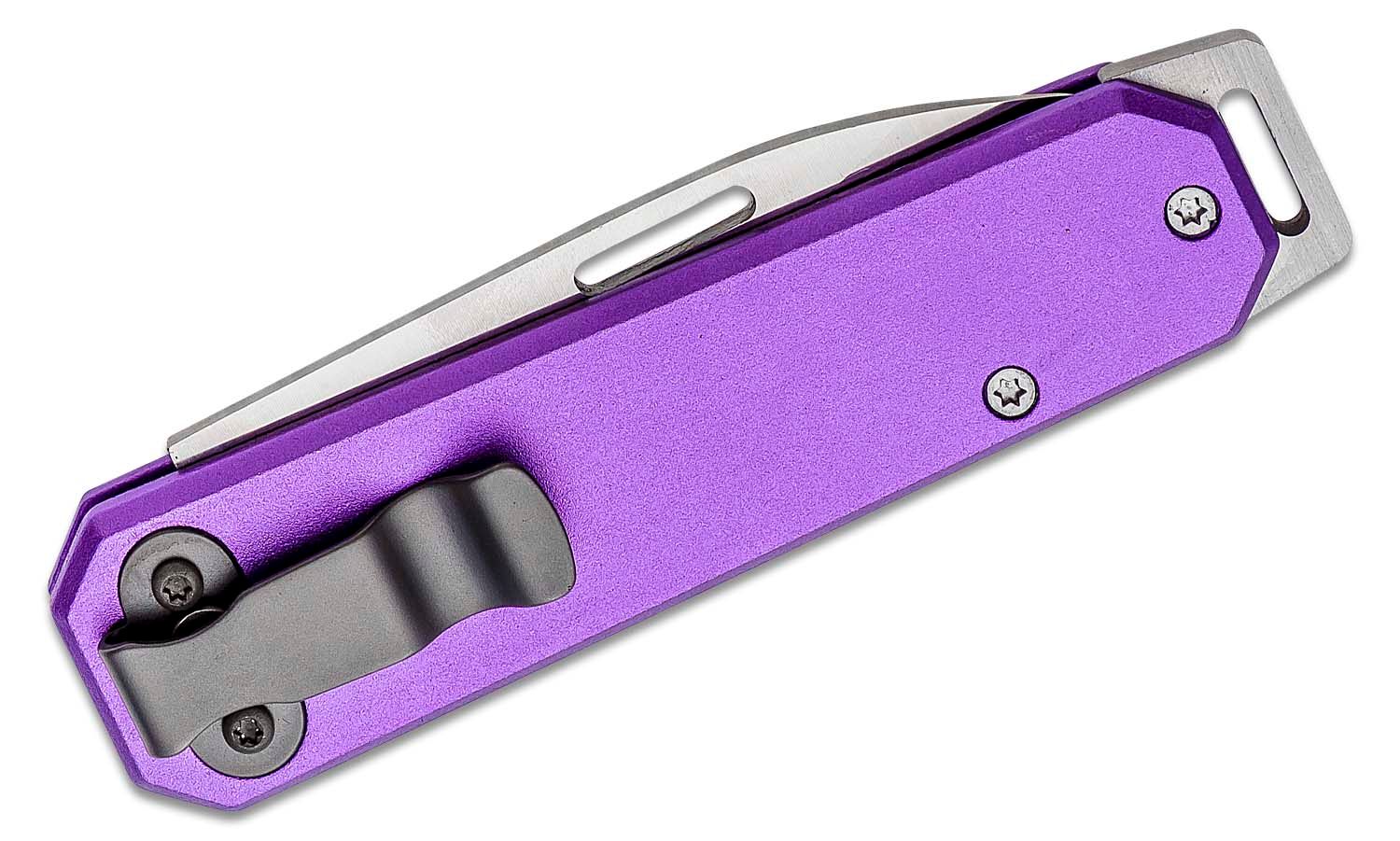 Bear & Son 110PL Slipjoint Folding Knife 2.56" Satin Drop Point Blade, Purple Aluminum Handles