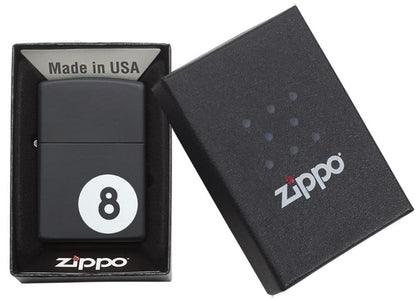 Slide this black matte 8-ball windproof lighter into your pocket or display its sleek design.