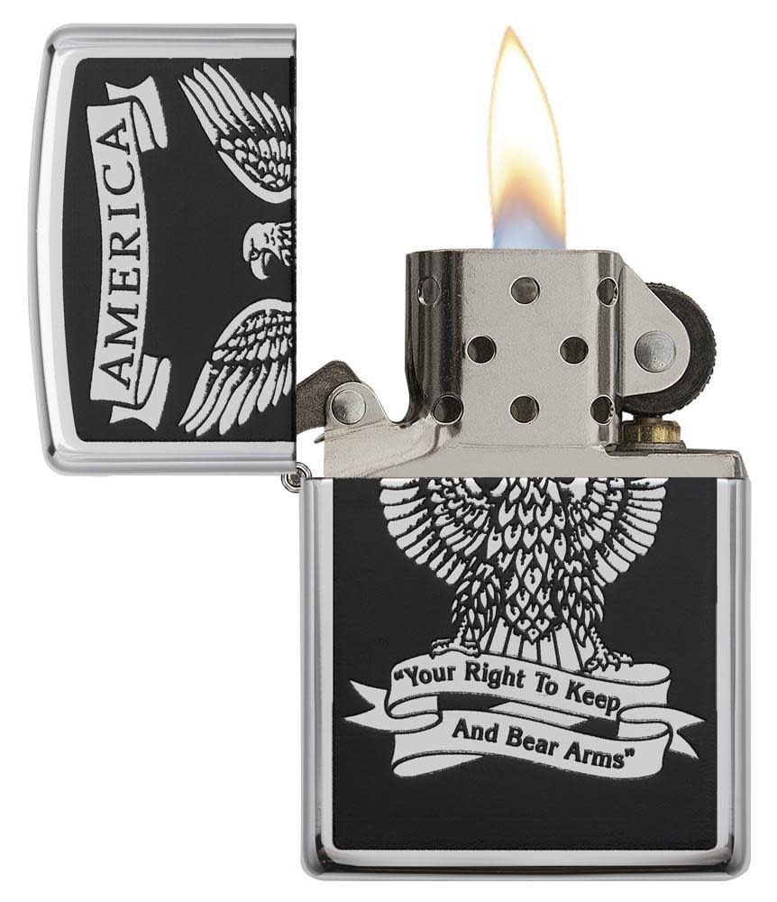 Black and White Americana Eagle Chrome Windproof Lighter – Zippo UK