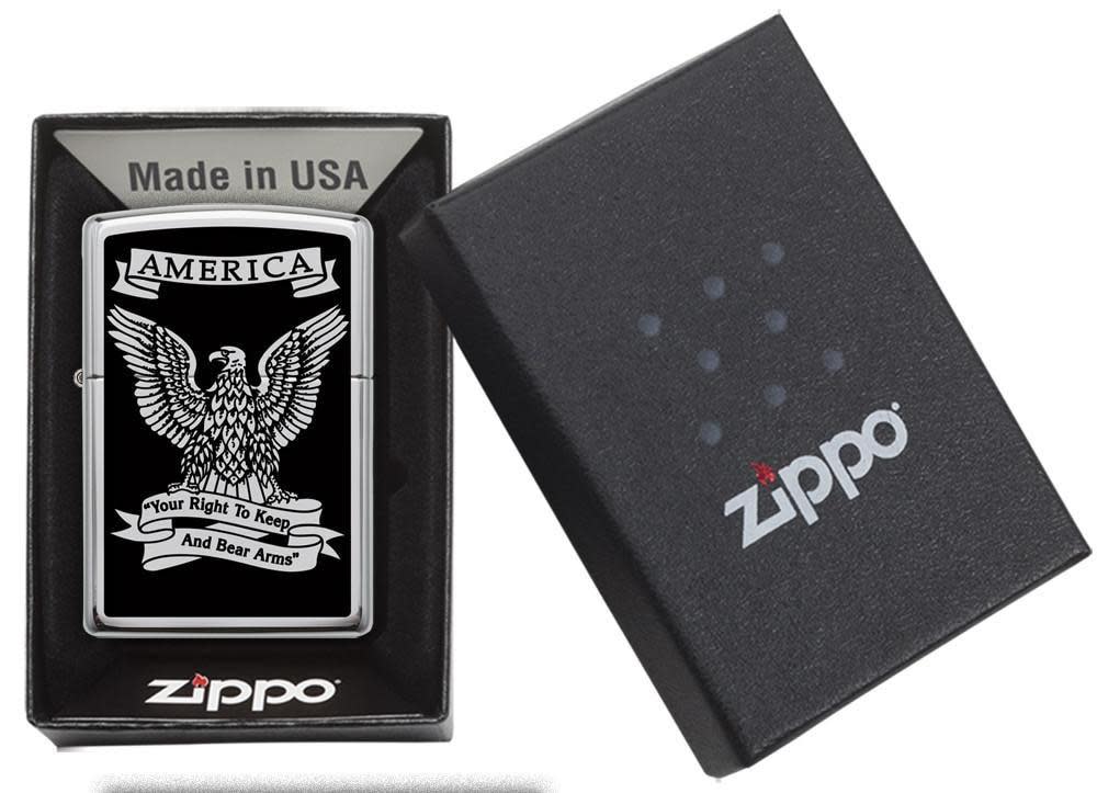 Black and White Americana Eagle Chrome Windproof Lighter – Zippo UK