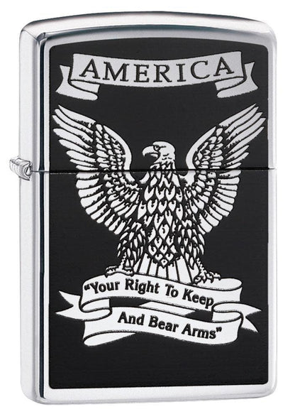 Black and White Americana Eagle Chrome Windproof Lighter – Zippo UK
