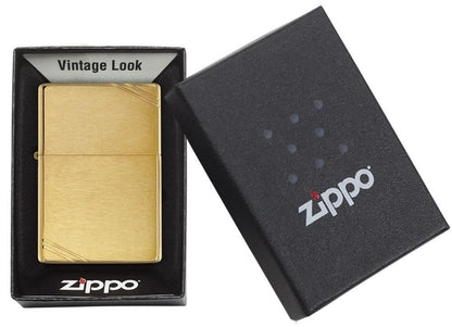 Zippo Vintage w/ Slashes Brushed Brass Lighter