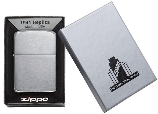 1941 Replica Brushed Chrome Windproof Lighter – Zippo UK
