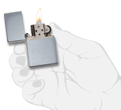 Zippo Vintage w/ Slashes Brushed Chrome Windproof Lighter