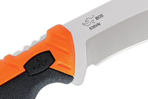 Buck 657 Large Pursuit Pro Fixed Blade Knife 4.25" S35VN Stainless Steel Guthook, Orange GRN and Rubber Handles, Polyester Sheath - 12752