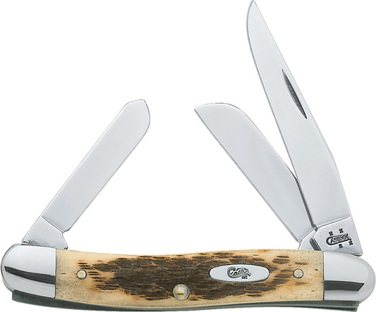 Case Cutlery Medium Stockman Amber Bone 00039