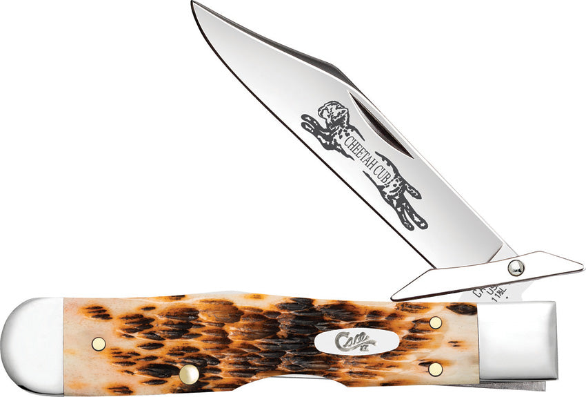 Case Cutlery Cheetah Cub Amber Bone 10812 by Case Cutlery