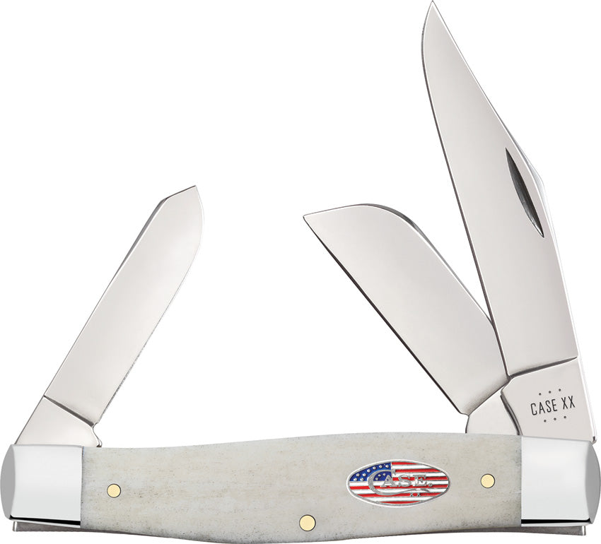 Case Cutlery Lg Stockman Natural Bone 14093 by Case Cutlery